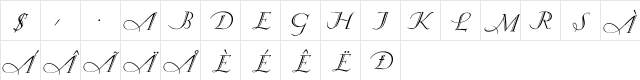 Eva Regular  glyph index