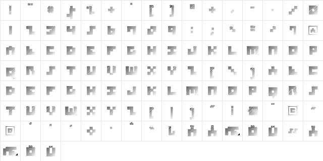 MKSquaresHatch-Heavy Regular  glyph index