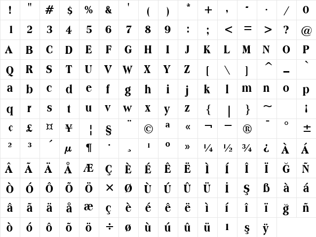 00566 Regular  glyph index