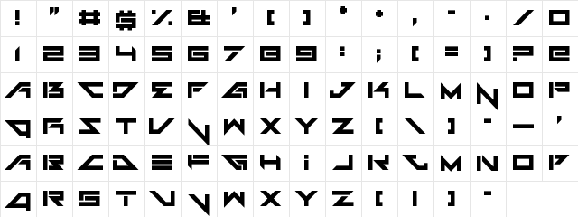 Headshots Regular  glyph index