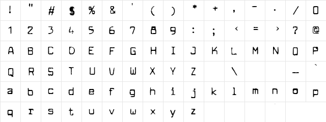 Curasova Regular  glyph index