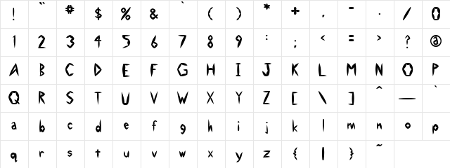 Expand Regular  glyph index