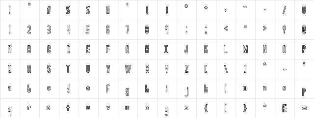 Lucid Type A Outline BRK Regular  glyph index