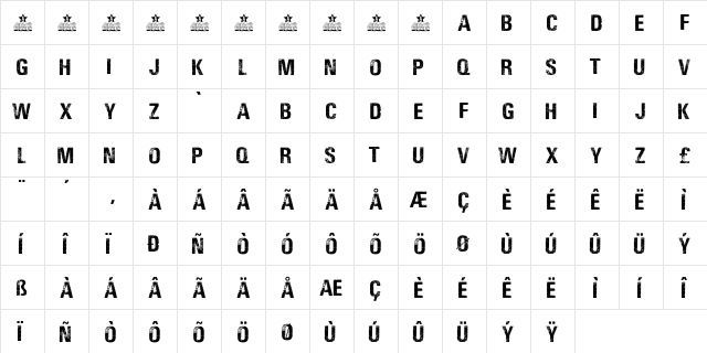 LOUD AND CLEAR PERSONAL USE Regular  glyph index
