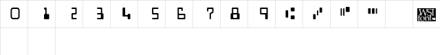 CheckNums-MICR Regular  glyph index