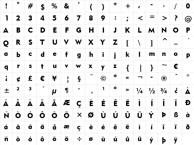 Geometr415 Blk BT Black  glyph index