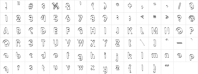 Blooshooz Regular  glyph index