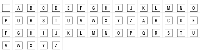 JeuxCache Regular  glyph index