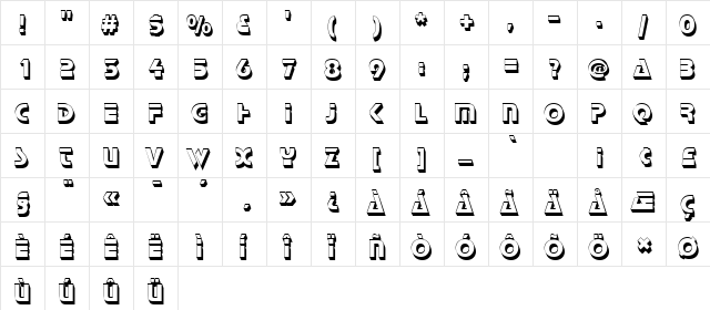 Stop Shadow Regular  glyph index