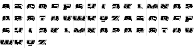 Eccentric Italic  glyph index