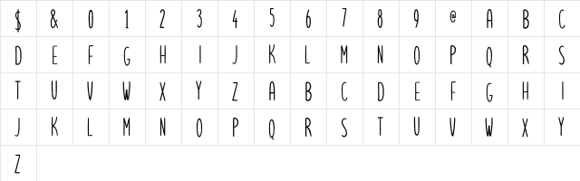 Lets get crazy sans Regular  glyph index