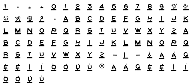 Montaplex Regular  glyph index