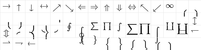 euex7 Regular  glyph index