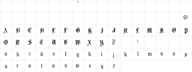 Collins OE Demo Regular  glyph index