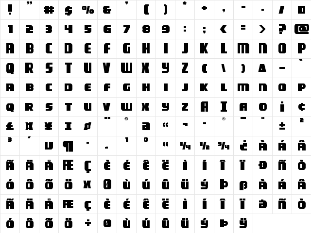 Camp Justice Expanded Expanded  glyph index