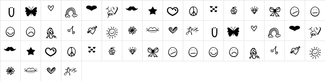 VBDings Medium  glyph index