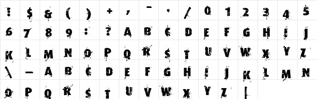 Formfound.com Bold  glyph index