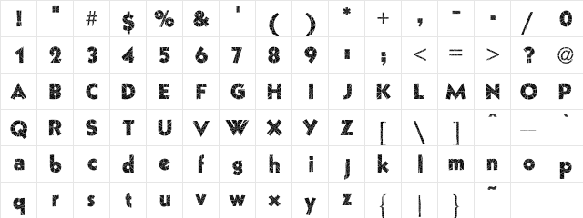 Spider Webb Regular  glyph index