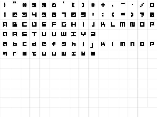 D3 Mouldism Alphabet Regular  glyph index
