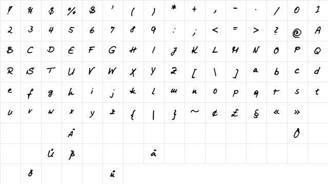 IngoFont1 Medium  glyph index