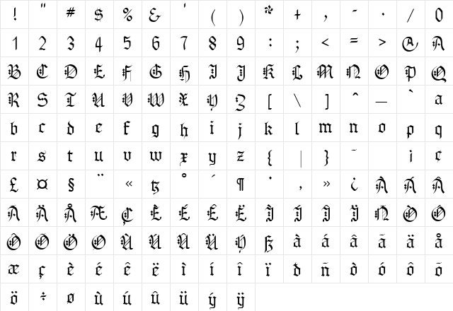 Albert Betenbuch  glyph index