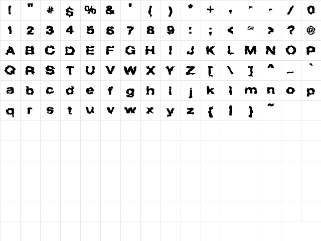 Forbidden Regular  glyph index