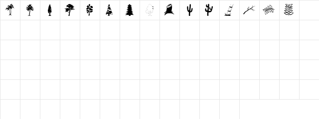 TQF_Plants Regular  glyph index