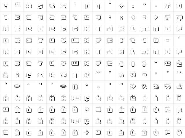 Hula Hoop Girl 3D Regular  glyph index