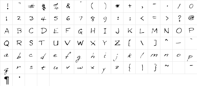 Brion Regular  glyph index