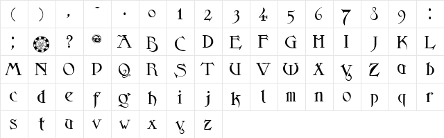 Sidhe Noble  glyph index