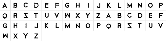 Mustafar Reloaded Regular  glyph index