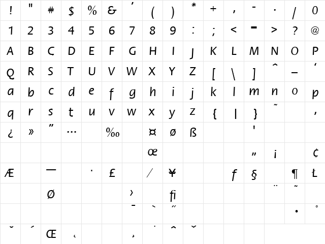Holy Houses 10 Regular  glyph index