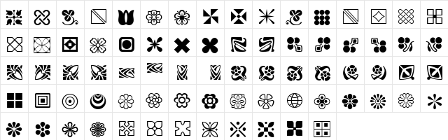 Linotype Decoration Pi Roman  glyph index