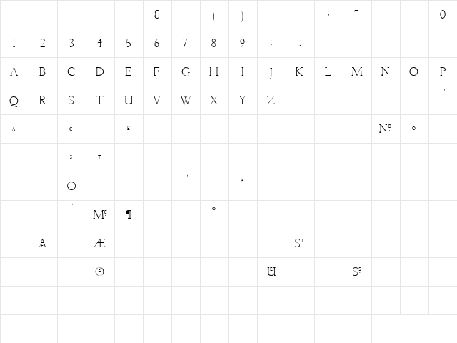 Breathe 2 Regular  glyph index