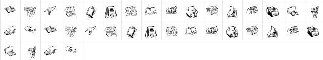 KR Office Regular  glyph index