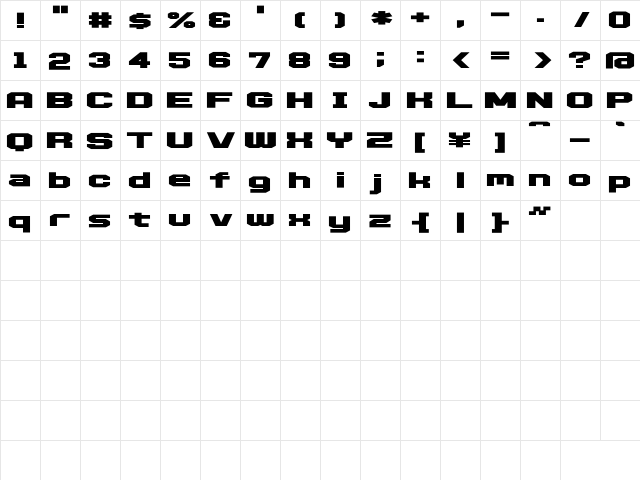 D3 Egoistism Regular  glyph index