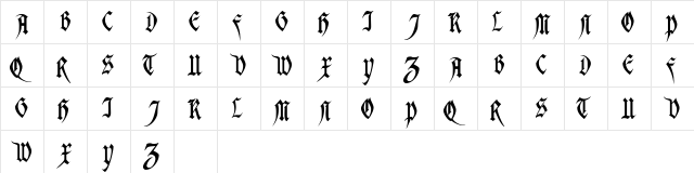 AvalonSSK Regular  glyph index