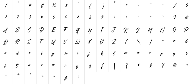 Daily Planet Regular  glyph index
