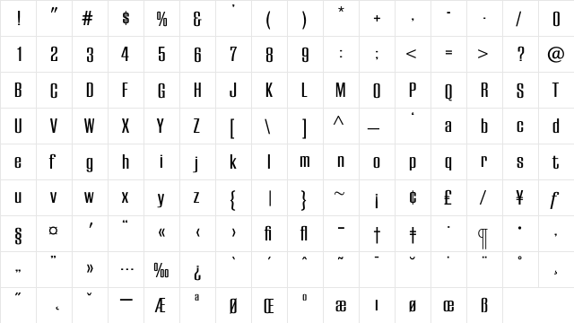 EuropaGrotesqueMedium Regular  glyph index