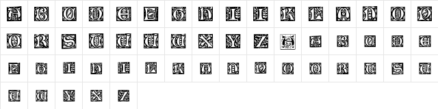 Chiswick black Regular  glyph index