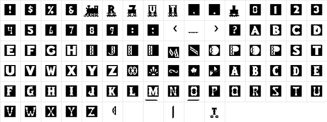 Toy Block Medium  glyph index
