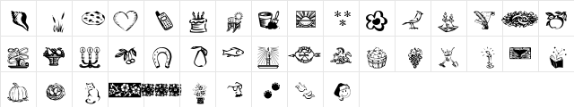 KR Katlings Regular  glyph index