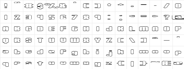 Spacious Outline (BRK) Regular  glyph index