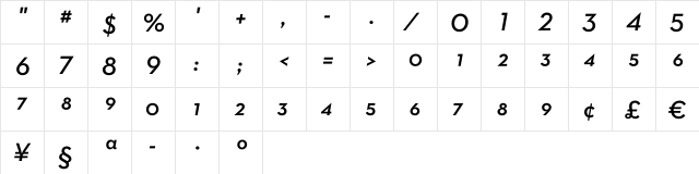 Neutra Text Light Frac Demi Italic  glyph index
