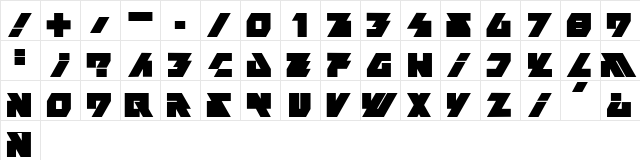 BROTHER Regular  glyph index