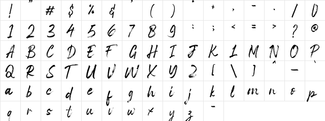 Space Outside Regular  glyph index