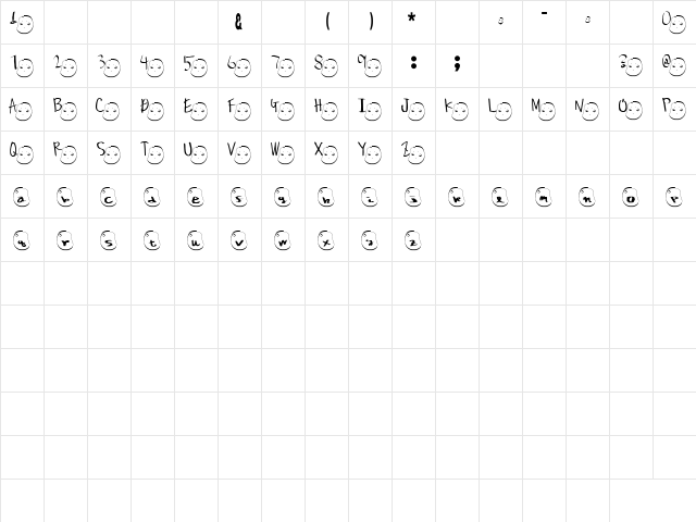 mame Font Regular  glyph index