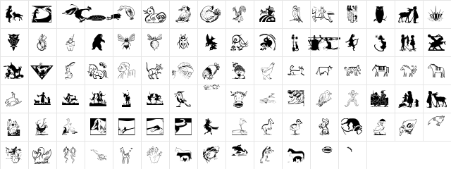 Viechereien Regular  glyph index