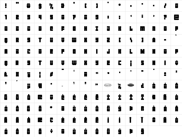 Homebase Laser Regular  glyph index