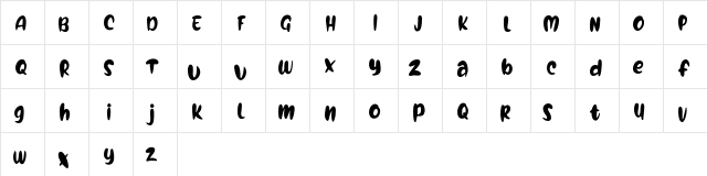 Holife FREE Regular  glyph index